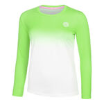BIDI BADU Bekleidung BIDI BADU Crew Gradiant Longsleeve Damen-Neongr&uuml;n,Wei&szlig;