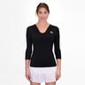 Crew V-Neck Longsleeve Damen-Schwarz