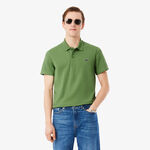 Lacoste Bekleidung Lacoste Ribbed Collar Polo Herren - gr&uuml;n, wei&szlig;