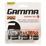 Gamma Overgrips Gamma  Safari  zebra, leopard, tiger 3er Pack - wei&szlig;