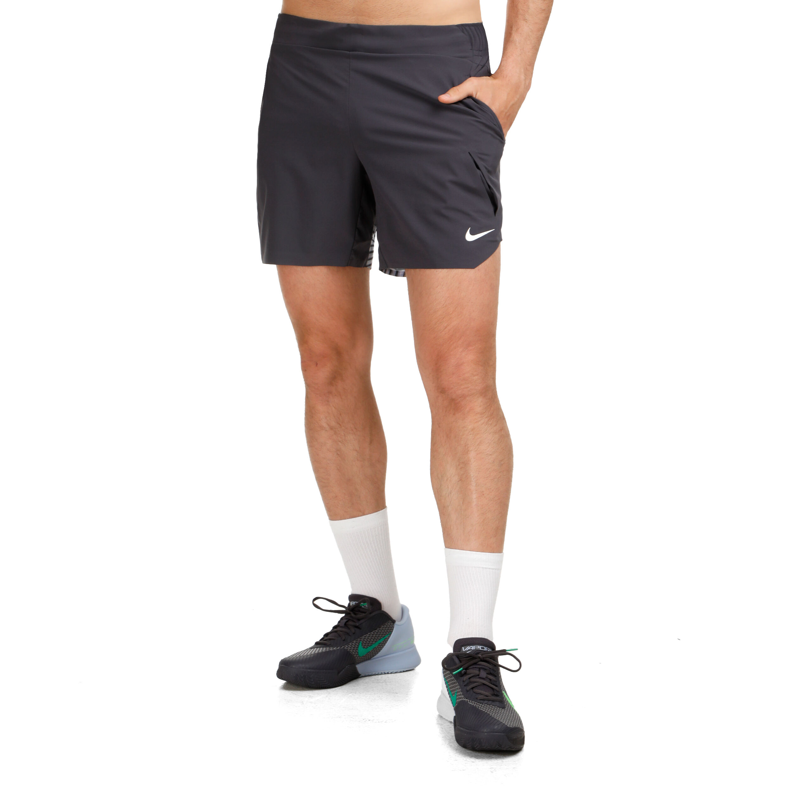 Nike Dri Fit Court Slam RG Shorts Herren Grau Flieder online kaufen Tennis Point CH