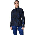 ASICS Bekleidung ASICS Road Lite-Show Packable Laufjacke Damen-Schwarz,Dunkelblau