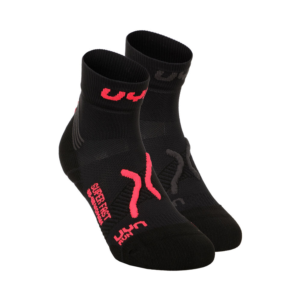 UYN Super Fast Laufsocken 2er Pack Damen - Schwarz, Koralle