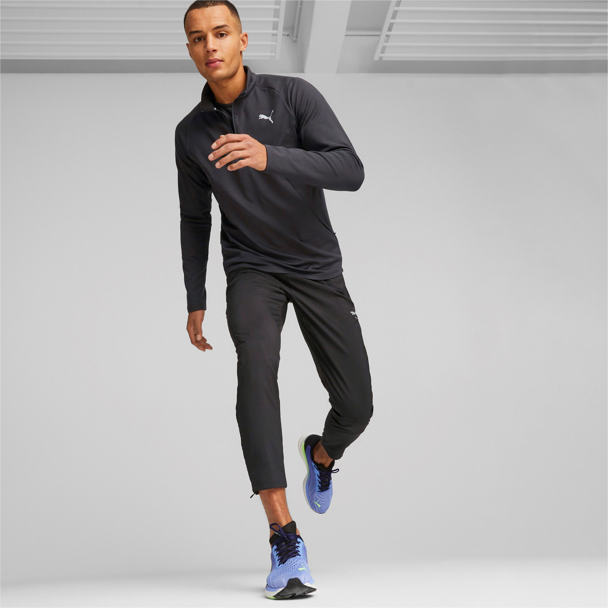 Puma Run Cloudspun Knit Half Zip Longsleeve Herren Schwarz online kaufen Tennis Point CH